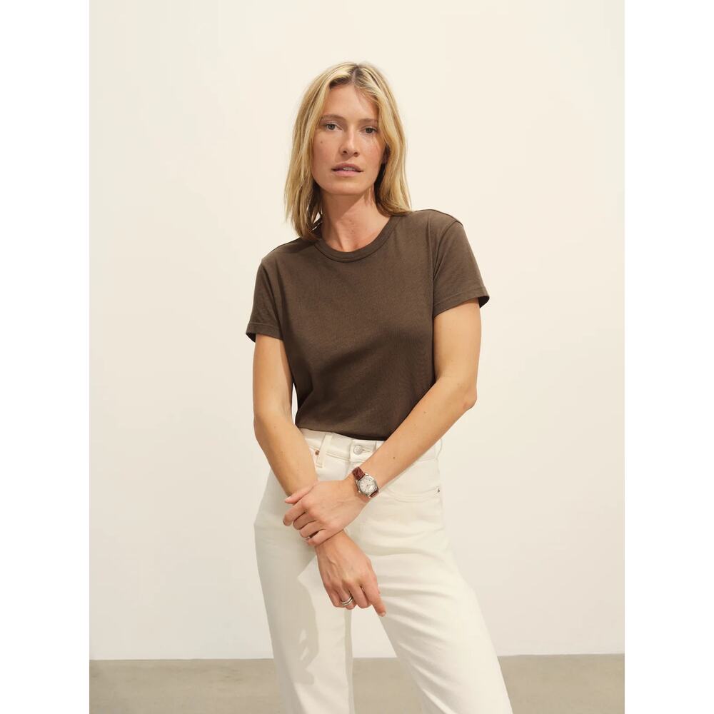 Buck Mason Women's Slub Cotton Classic Fit Easy Crew Made in USA Tee T-Shirt - Picture 3 of 4
